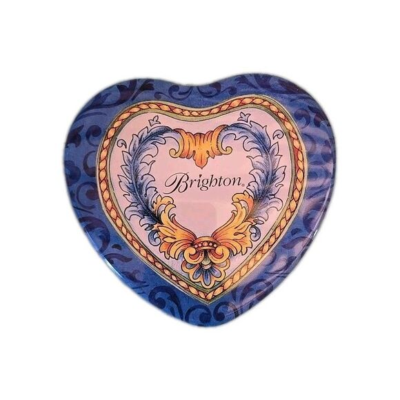 Brighton Tin - Blue Yellow White, High End Collectible, Empty Jewelry Container - Picture 1 of 5